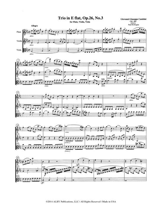Cambini, G :: Trios op. 26 Nos. 1-3