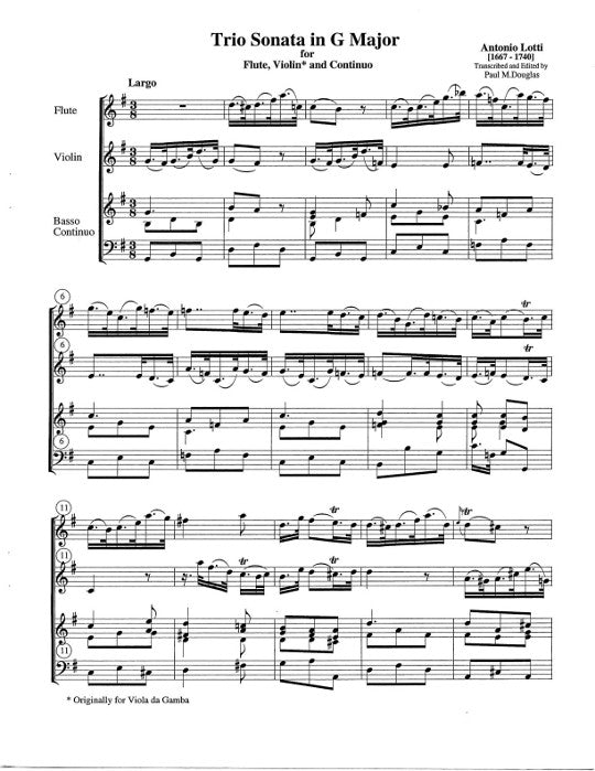 Lotti, A :: Trio Sonata in G Major