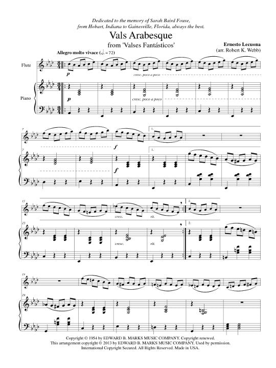 Lecuona, E :: Vals Arabesque from 'Valses Fantasticos'