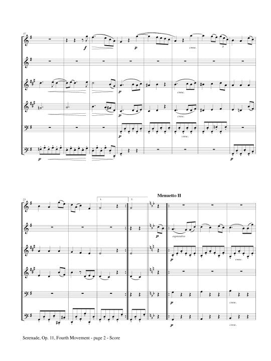 Brahms, J :: Serenade, Op. 11: Fourth Movement