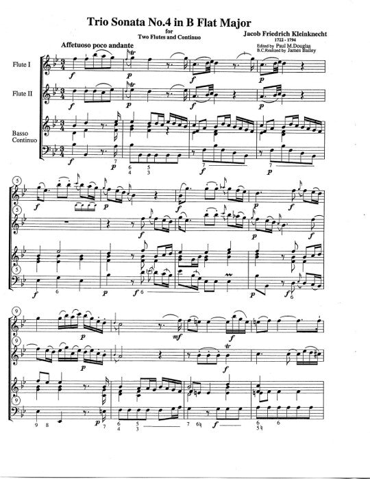 Kleinknecht, JF :: Six Trio Sonatas: Volume 2