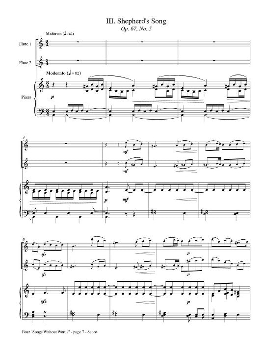 Mendelssohn, F :: Four 'Songs Without Words'