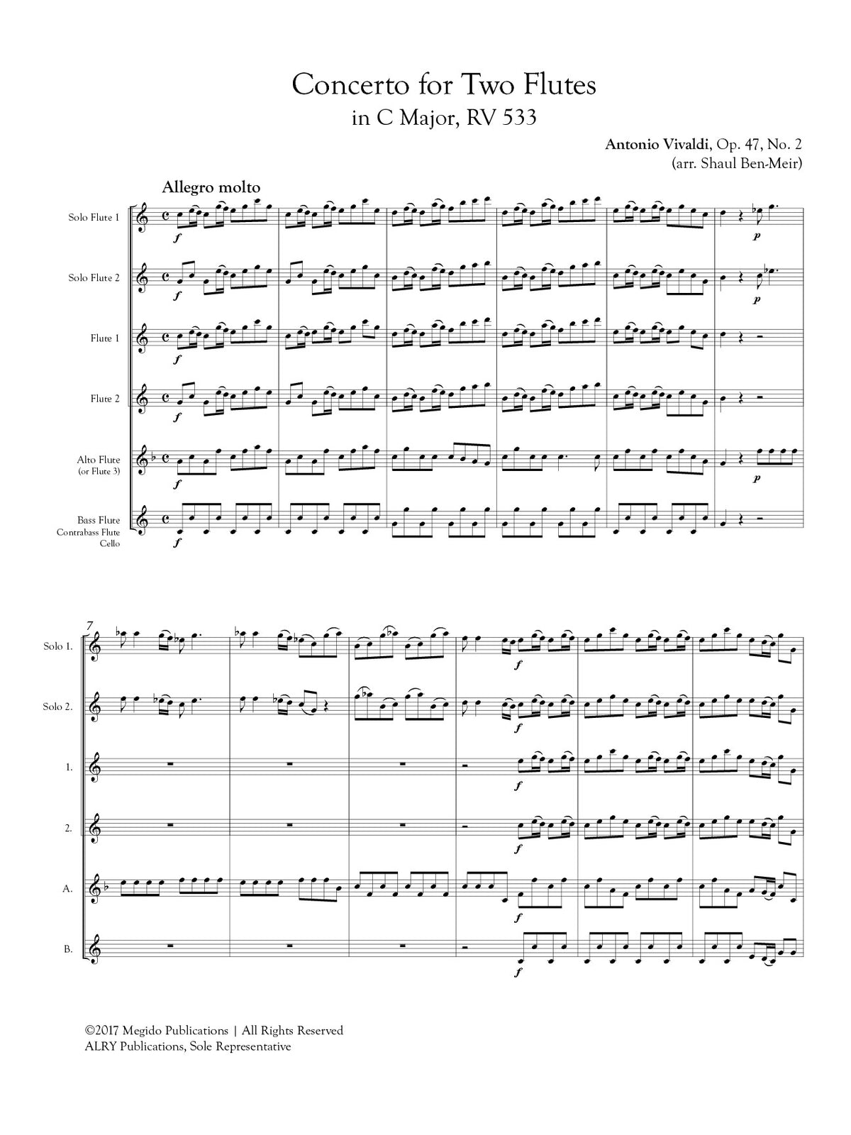 Vivaldi, A :: Concerto for Two Flutes in C Major, RV 533