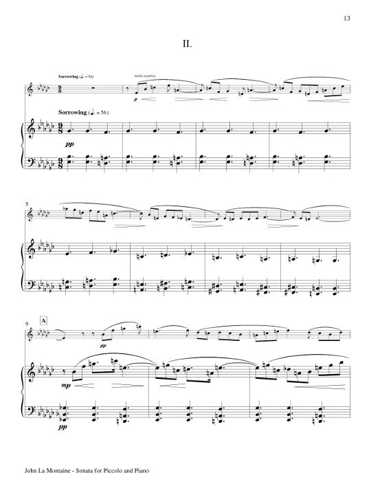 La Montaine, J :: Sonata for Piccolo and Piano op. 61
