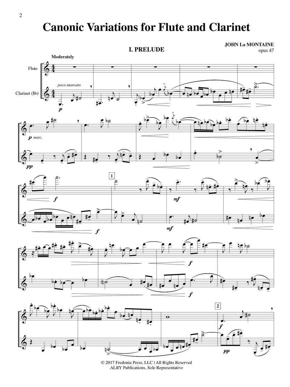 La Montaine, J :: Canonic Variations op. 47
