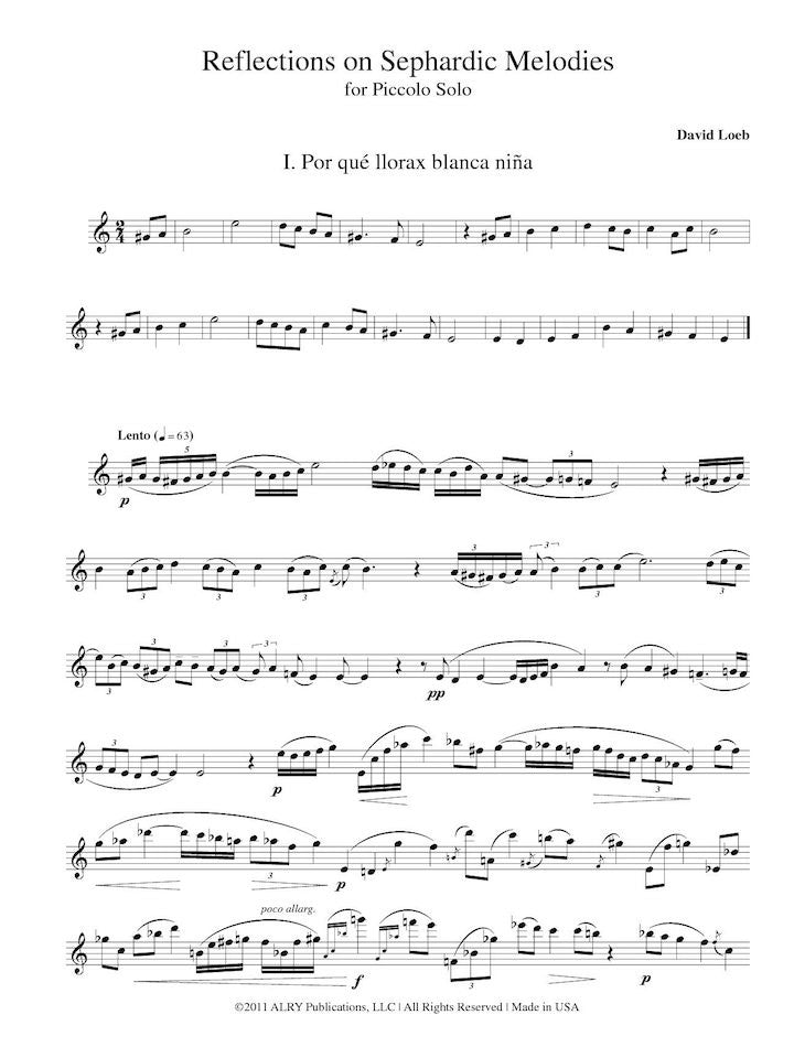 Loeb, D :: Reflections on Sephardic Melodies