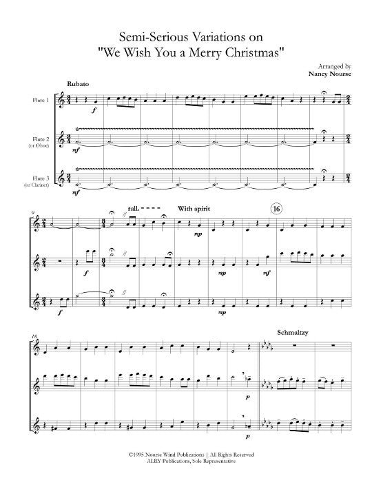 Traditional :: Semi-Serious Variations on 'We Wish You a Merry Christmas'