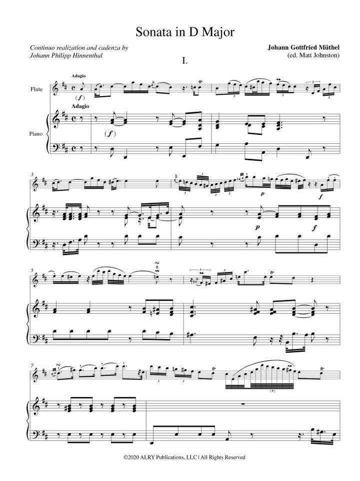Muthel, JG :: Sonata in D Major
