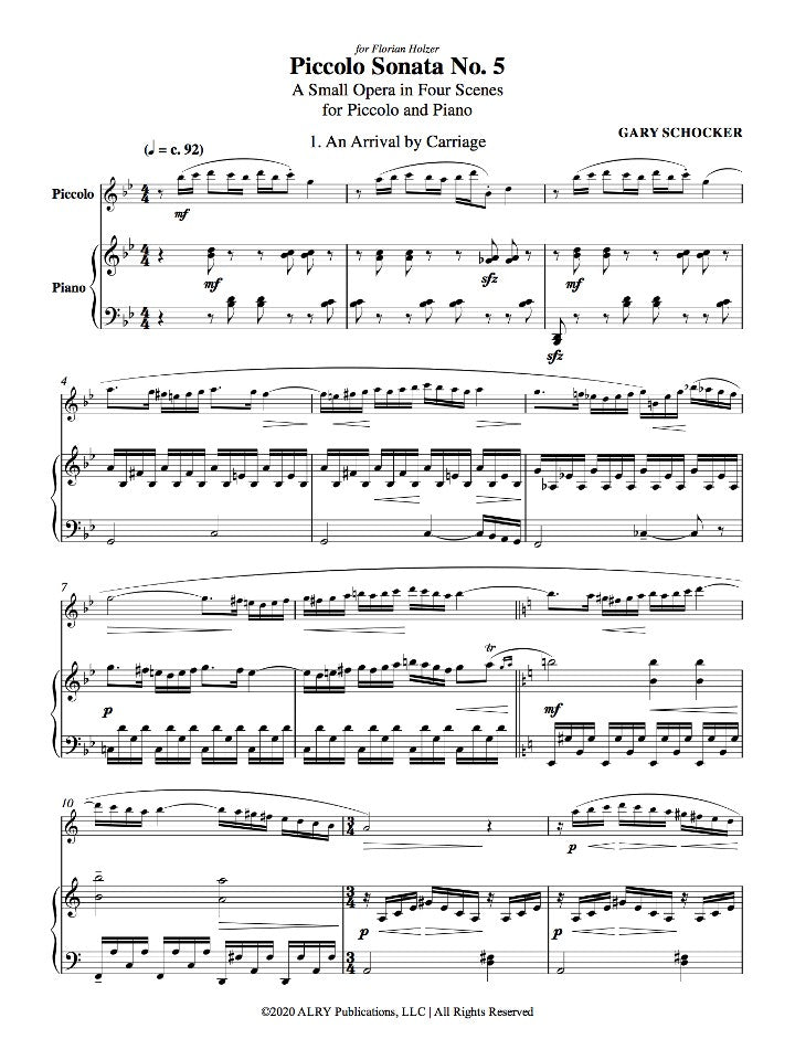 Schocker, G :: Piccolo Sonata No. 5  (A Small Opera in Four Scenes)