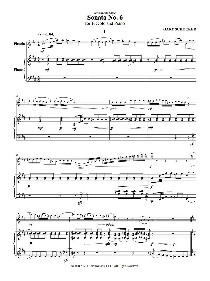 Schocker, G :: Piccolo Sonata No. 6