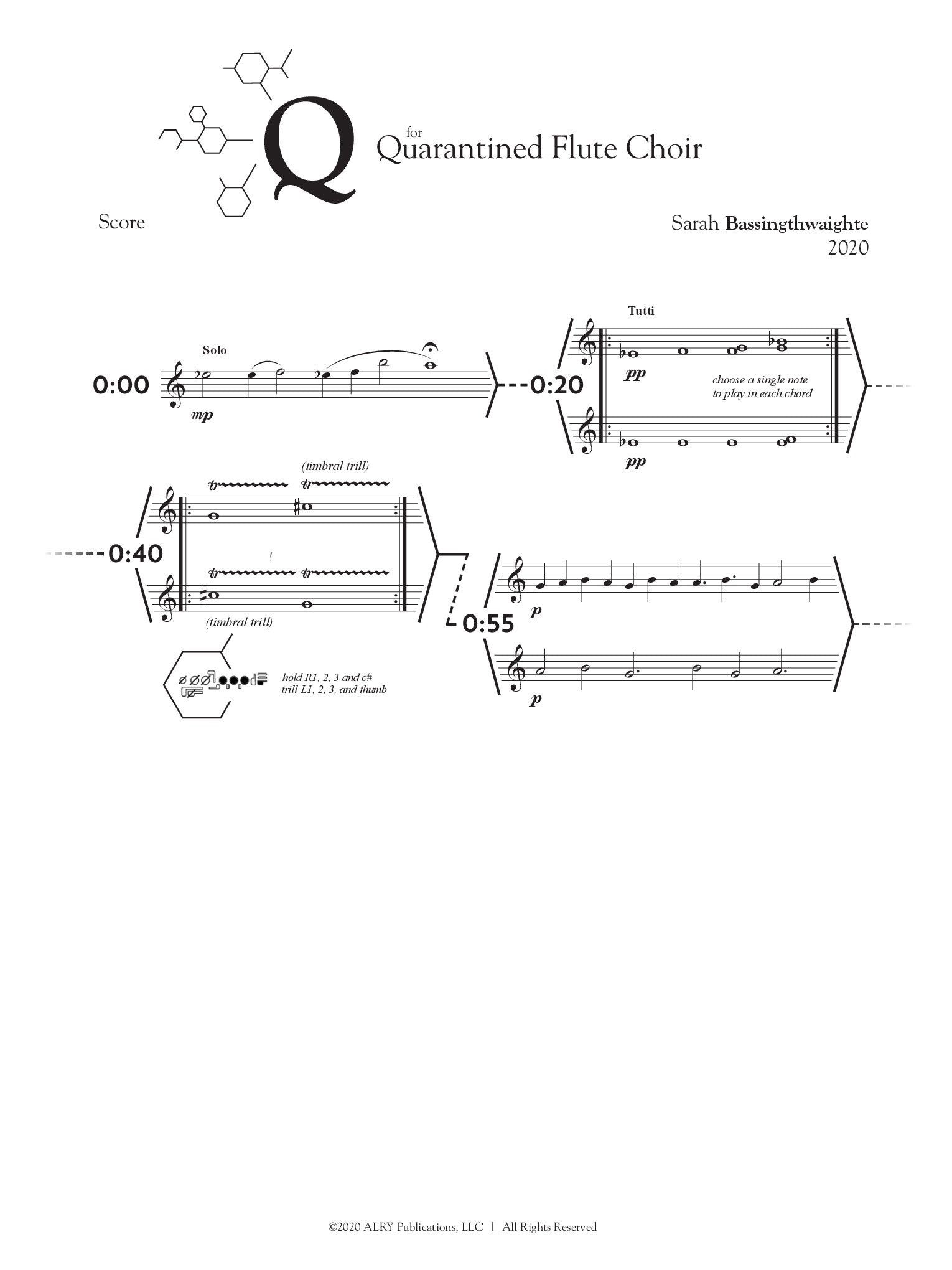 Bassingthwaighte, S :: Q for Quarantined Flute Choir