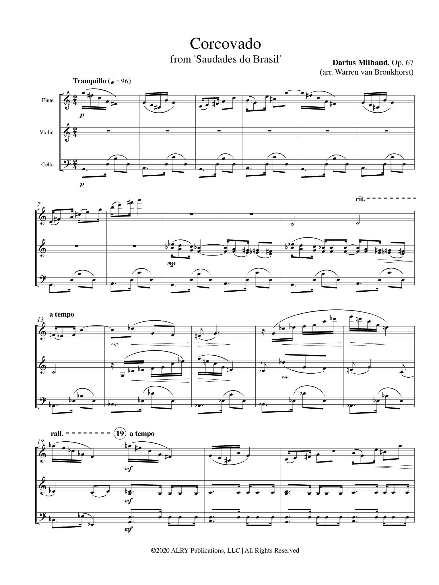 Milhaud, D :: Corcovado