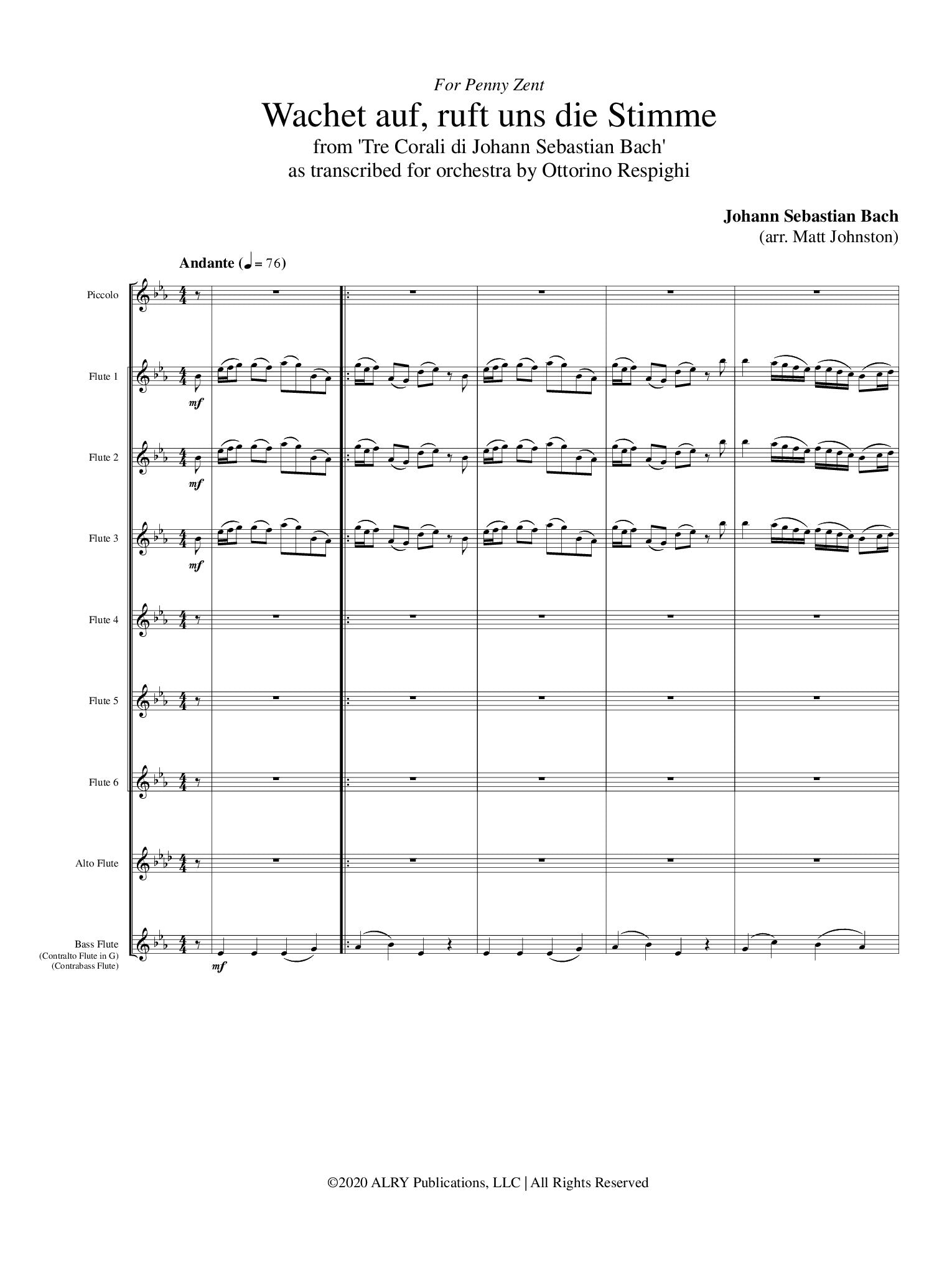 Bach, JC :: Wachet auf, ruft uns die Stimme