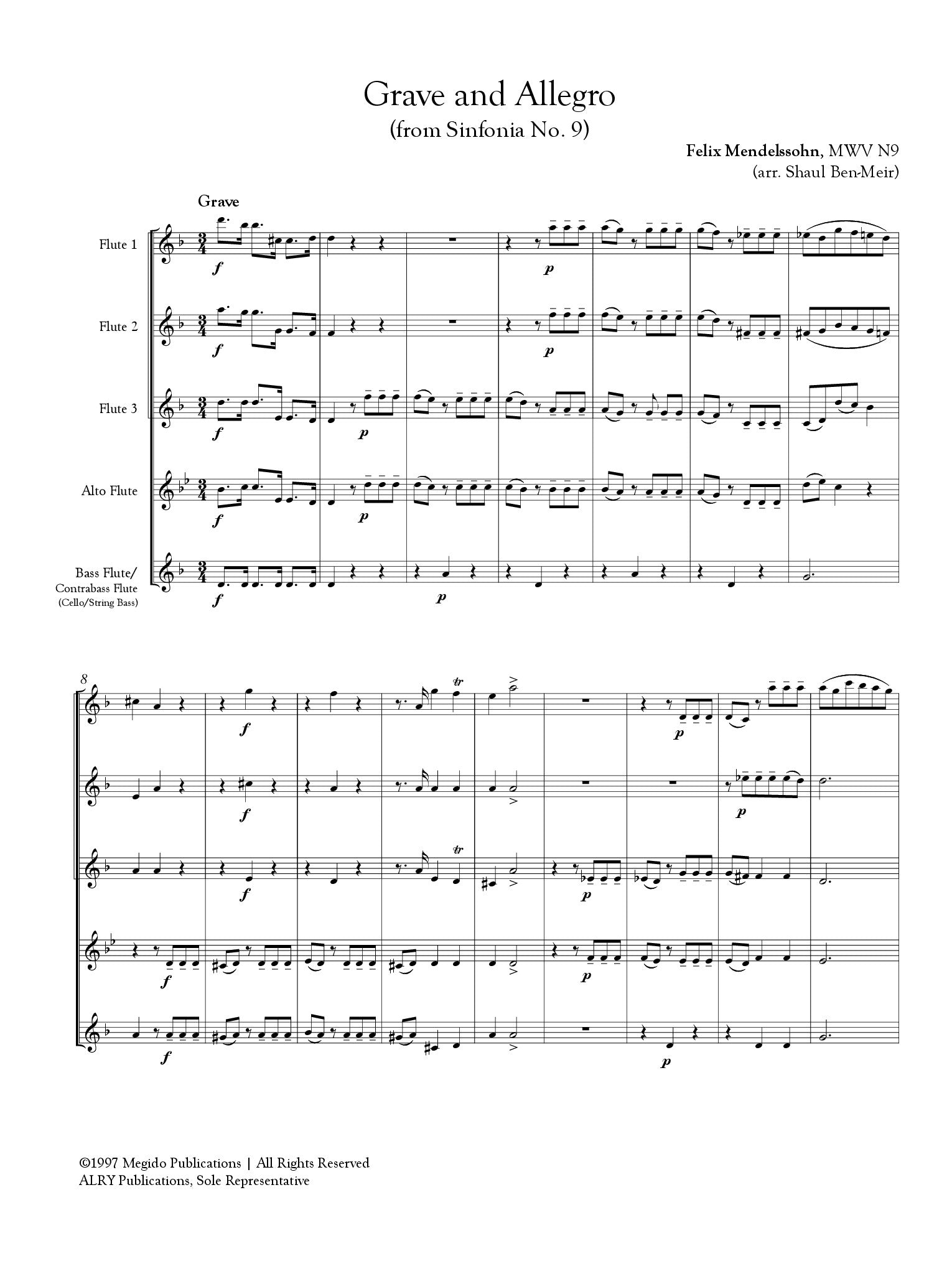 Mendelssohn, F :: Grave and Allego (from Sinfonia No. 9, MWV N9)