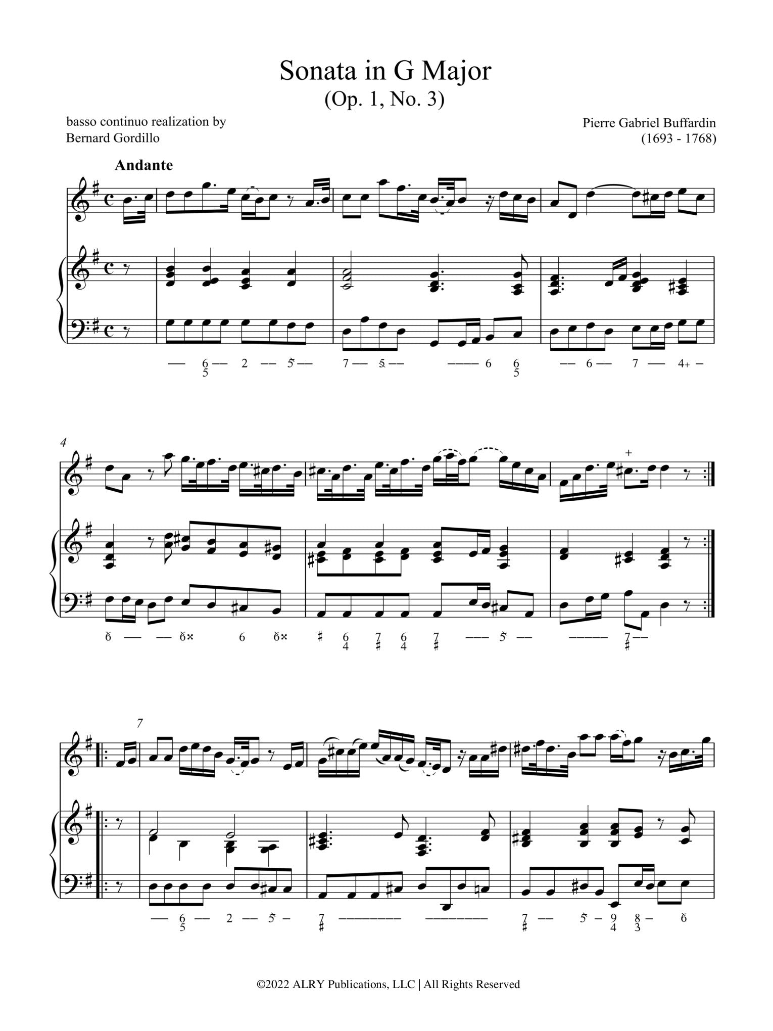 Buffardin, PG :: 3 Sonatas from Op. 1