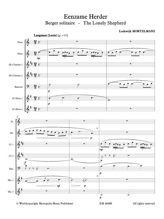 Mortelmans, L :: Eenzame Herder [The Lonely Shepherd]