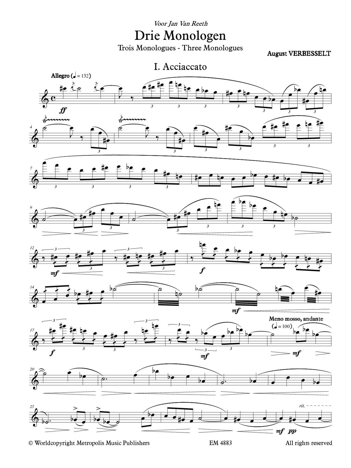 Verbesselt, A :: Drie Monologen