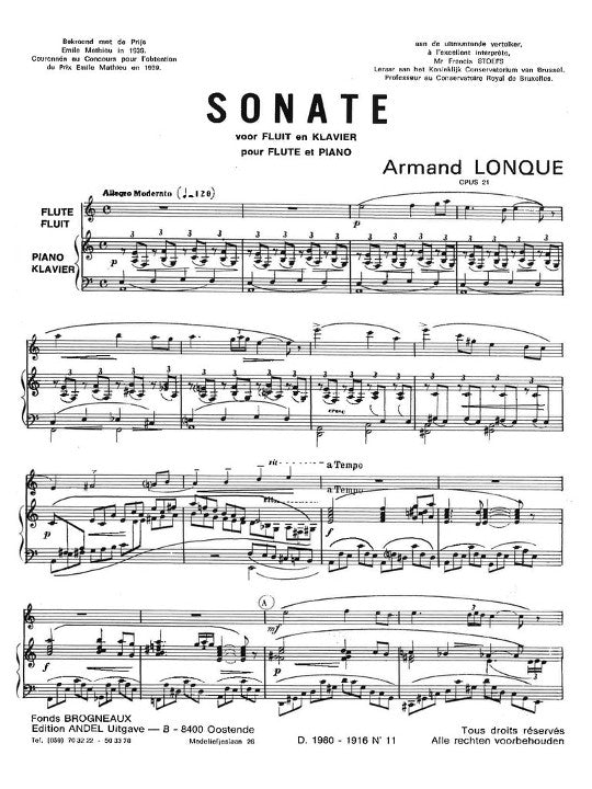 Lonque, A :: Sonate opus 21