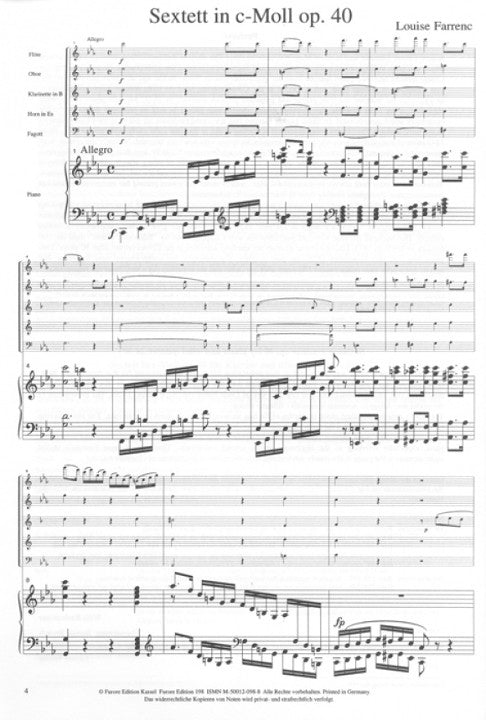 Farrenc, L :: Sextett in c-Moll op. 40
