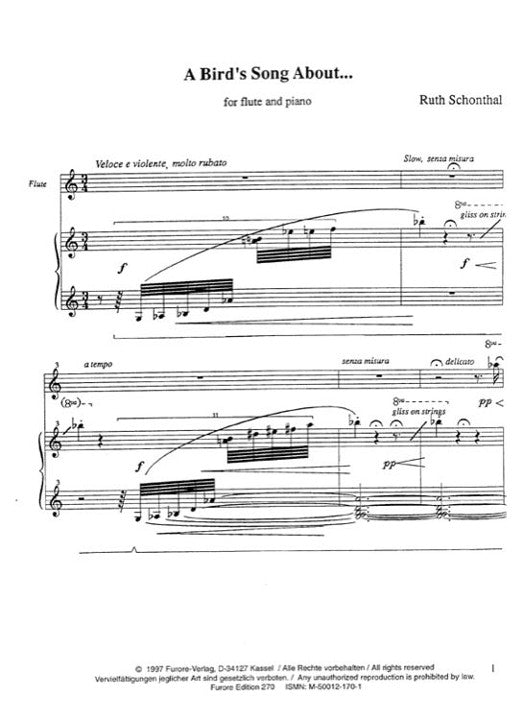Schonthal, R :: A Bird's Song About...