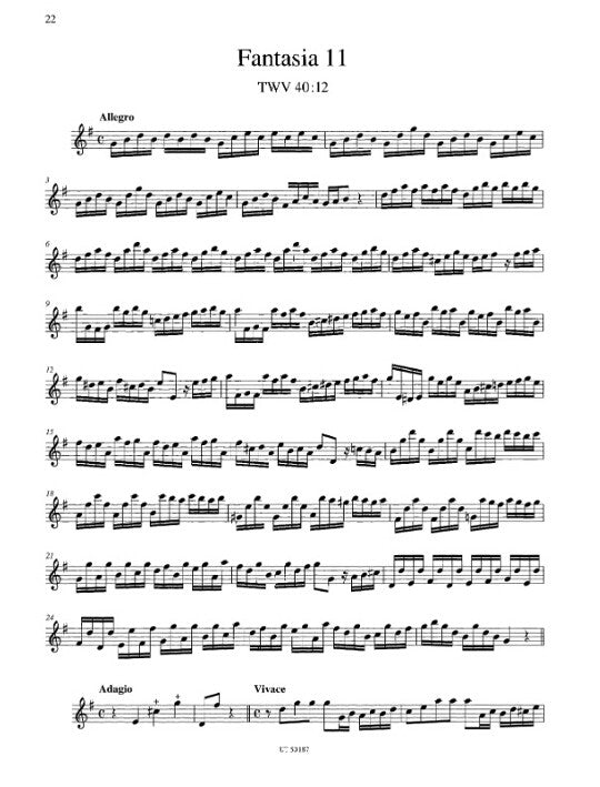 Telemann, GP :: Fantasien fur Flote solo [Fantasies for Flute solo]