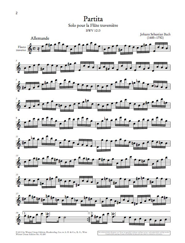 Bach, JS :: Partita fur Flote Solo