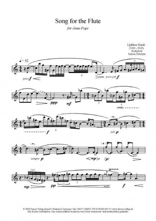 Maric, L :: Song for the Flute