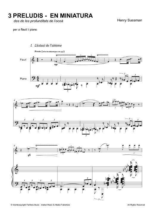 Sussman, H :: 3 Preludes en Miniatura