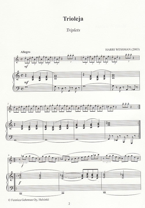 Wessman, H :: Viisi huilukappaletta Arja Pohjoismaelle [Five Flute Pieces for Arja Pohjoismaki]