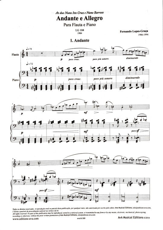 Lopes-Graca, F :: Andante e Allegro, LG 104