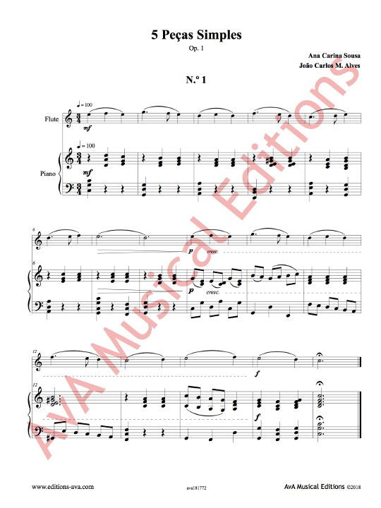 Sousa, AC; Alves, JC :: 5 Pecas Simples, Op. 1