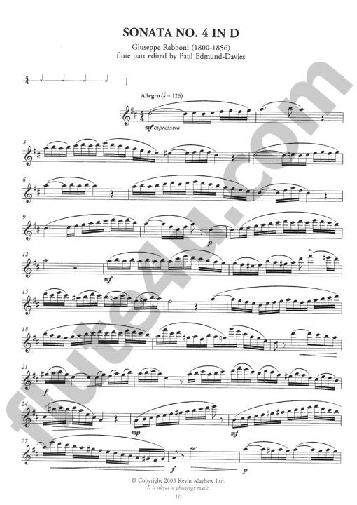 Rabboni, G :: Sonatas for Flute and Piano: Book 1 (1-12)