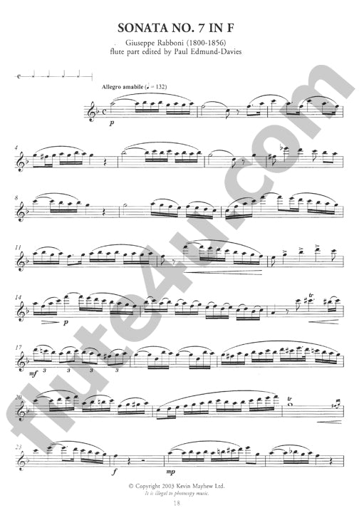 Rabboni, G :: Sonatas for Flute and Piano: Book 1 (1-12)