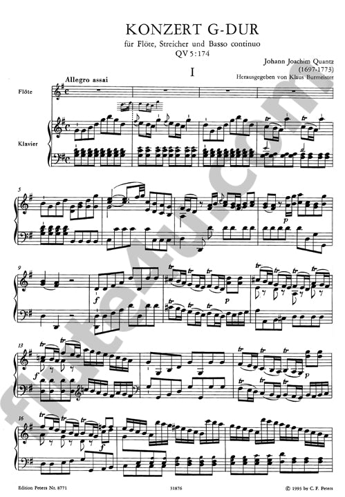 Quantz, JJ :: Konzert G-Dur QV 5:174 [Concerto in G major QV 5:174]