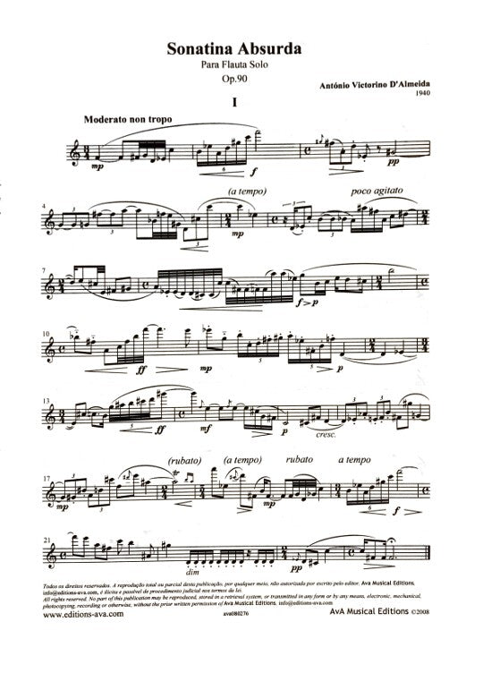 d'Almeida, AV :: Sonatina Absurda, Op. 90