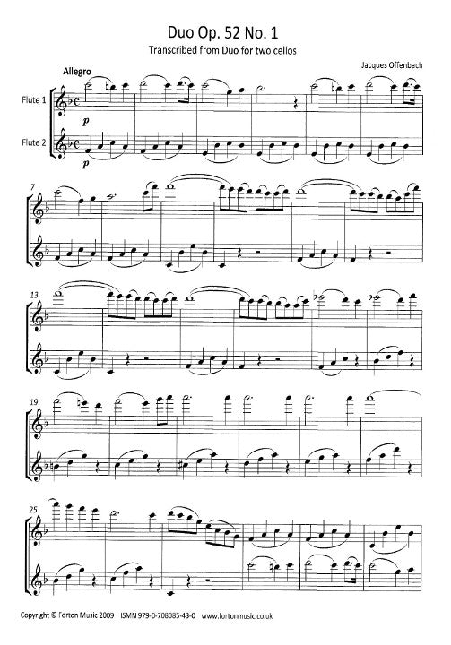 Offenbach, J :: Duos: Opus 52, No. 1