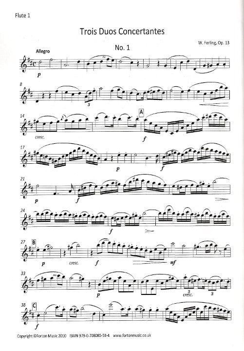 Ferling, W :: Trois Duos Concertantes, Opus 36