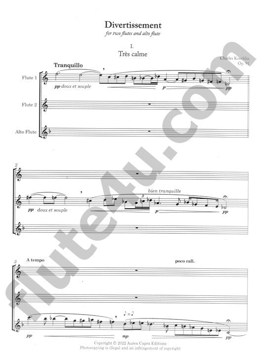 Koechlin, C :: Divertissement, op. 91