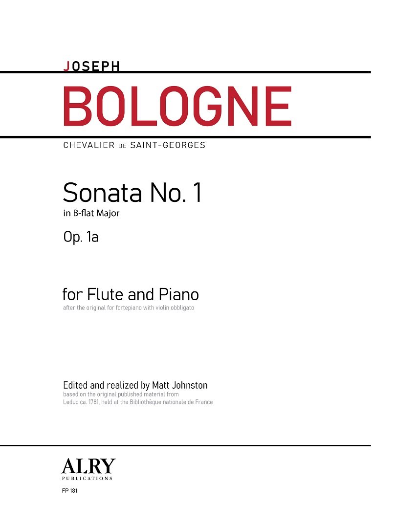 Bologne, J :: Sonata No. 1 in B-flat Major, Op. 1a