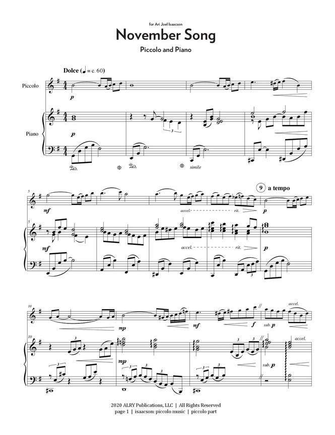 Isaacson, M :: Piccolo Music