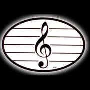 Oval Sticker - Treble Clef