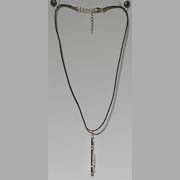 Necklace - Silver Flute with Black Cord