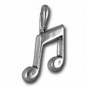 Eighth Note Charm in Sterling Silver