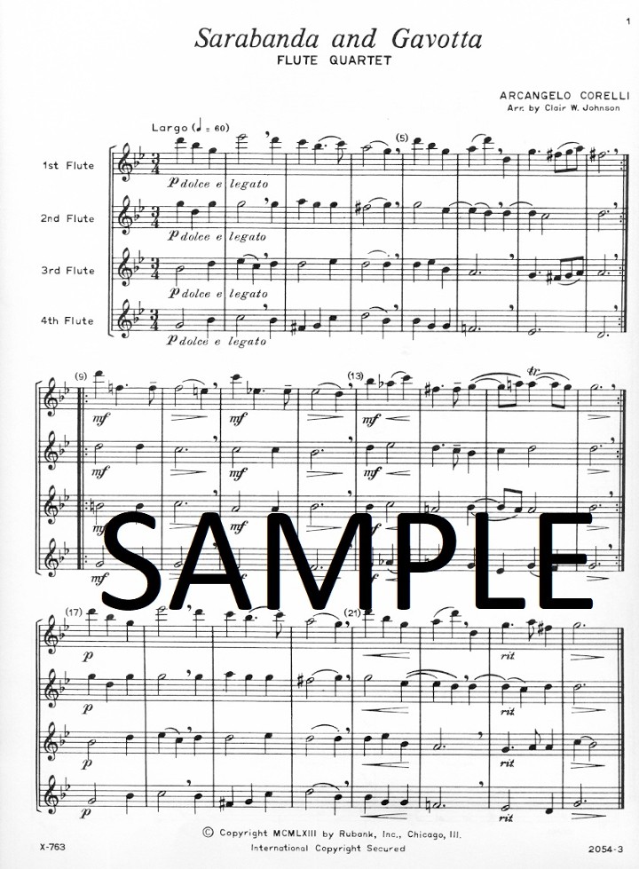 Corelli, A :: Sarabanda and Gavotta > Carolyn Nussbaum Music Company