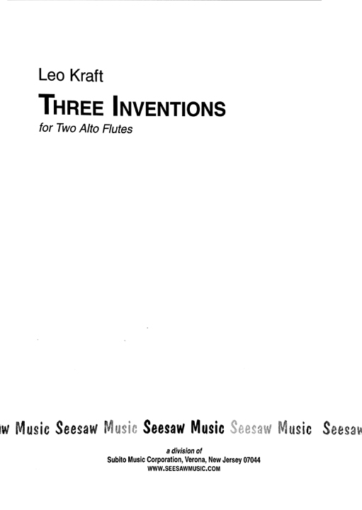 Kraft, L :: Three Inventions