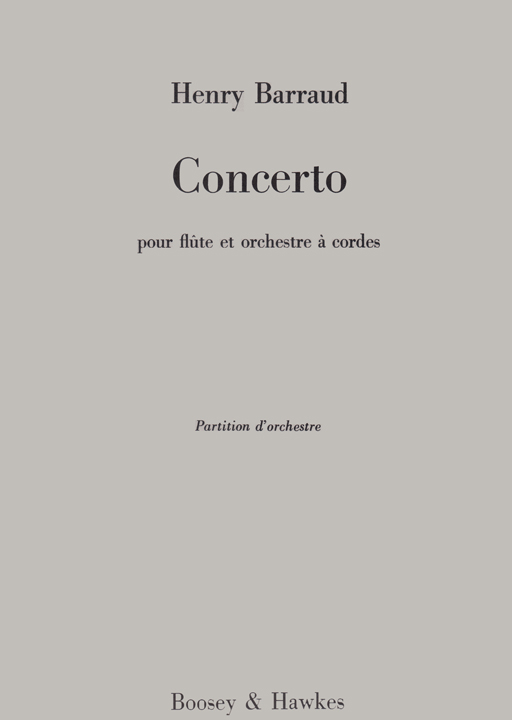 Barraud, H :: Concerto (Score)