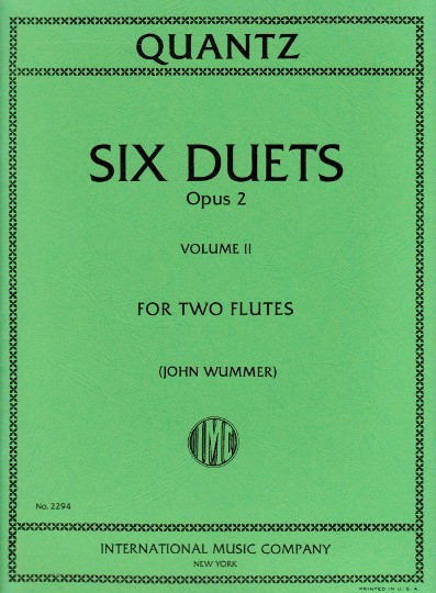 Quantz, JJ :: Six Duets op. 2 Volume II