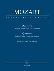 Mozart, WA :: Quartette [Quartets] fur Flote, Violine, Viola und Violoncello - KV 285, 285a, Anh. 171 (285b), KV 298 - Score