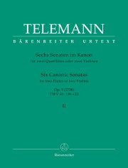 Telemann, GP :: Sechs Sonaten im Kanon [Six Canonic Sonatas] op. 5 TWV 40:118-123 - Volume II