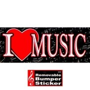 Bumper Sticker - I Love Music